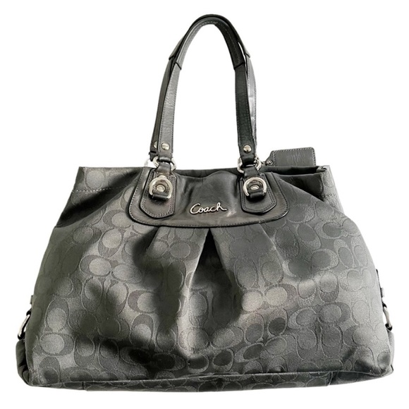 Coach Handbags - COACH Ashley Canvas/Leather charcoal Gray Handbag H1169-F18776 Authentic, used